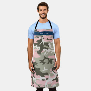 Pink und Green Camouflage Ihr Name Persönlich gest Schürze