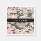 Pink und Green Camouflage Ihr Name Persönlich gest Serviette (Vorderseite)