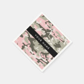 Pink und Green Camouflage Ihr Name Persönlich gest Serviette (Ecke)