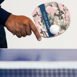 Pink und Green Camouflage Ihr Name Persönlich gest Tischtennis Schläger