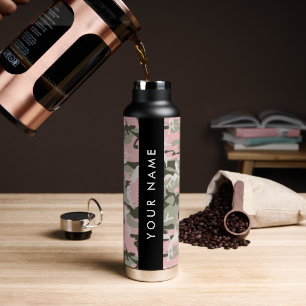 Pink und Green Camouflage Ihr Name Persönlich gest Trinkflasche