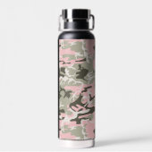 Pink und Green Camouflage Ihr Name Persönlich gest Trinkflasche (Rückseite)