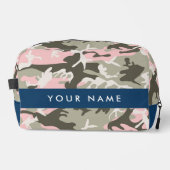 Pink und Green Camouflage Ihr Name Persönlich gest Waschbeutel (Vorderseite)