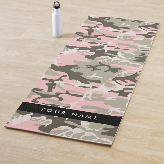 Pink und Green Camouflage Ihr Name Persönlich gest Yogamatte (Beispiel)