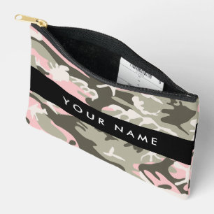 Pink und Green Camouflage Ihr Name Persönlich gest Zubehörtasche
