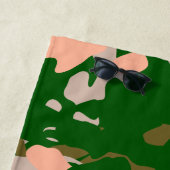 Pink und Green Camouflage Muster Strandtuch (Beispiel)