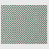 Pink und Green Checkerboard Wrapping Paper Geschenkpapier (Flach)