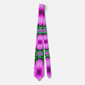 Pink und Green Daisy Muster Krawatte (Vorderseite)