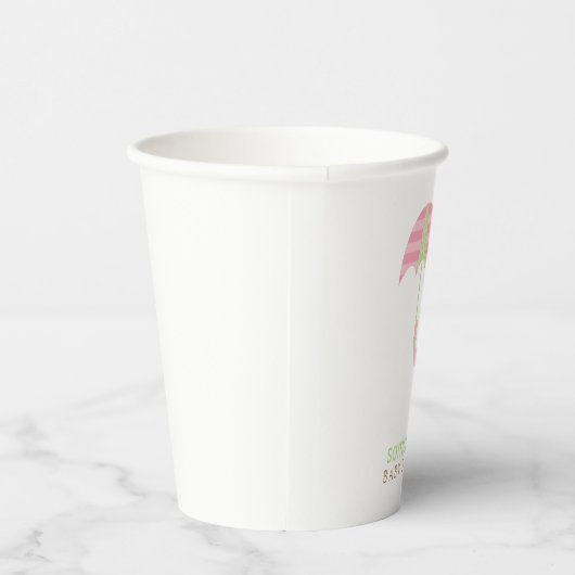 Pink und Green Elephant Babydusche Papier Cup Pappbecher (Rechts)