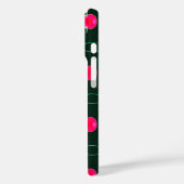 Pink und Green Floral iPhone Case mit Name (Rückseite / Links)