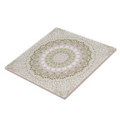 Pink und Green Floral Mandala Design Fliese (Seite)