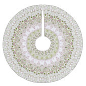 Pink und Green Floral Mandala Design Polyester Weihnachtsbaumdecke (Vorderseite)