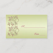 Pink und Green Floral Placecards Platzkarte (Rückseite)