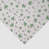 Pink und Green Gingham St Patricks Day Seidenpapier (Detail)