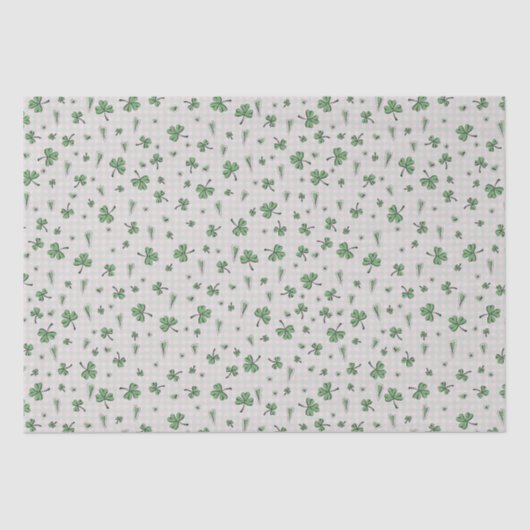 Pink und Green Gingham St Patricks Day Seidenpapier (Vorderseite)