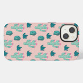 Pink und Green Girly Cactus Pattern iPhone Hülle (Rückseite (Horizontal))