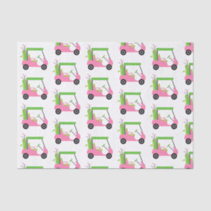 Pink und Green Golf Cart - Papiertafel Seidenpapier