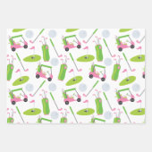 Pink und Green Golf Wrapping Paper Geschenkpapier Set (Vorderseite 3)