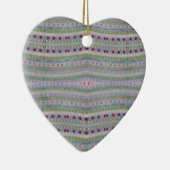 Pink und Green Hübsch Hearts Muster Keramikornament (Rechts)