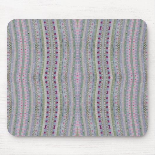 Pink und Green Hübsch Hearts Muster Mousepad (Vorne)