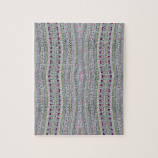 Pink und Green Hübsch Hearts Muster Puzzle (Vertikal)