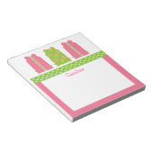 Pink und Green Lollipop Shift Dress Notepad Notizblock (angewinkelt)