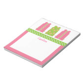 Pink und Green Lollipop Shift Dress Notepad Notizblock (Rotiert)
