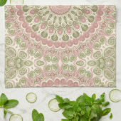 Pink und Green Mandala Muster Geschirrtuch (Gefaltet)