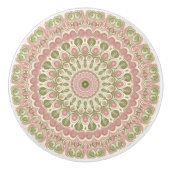 Pink und Green Mandala Muster Keramikknauf (Vorderseite)