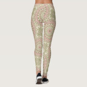 Pink und Green Mandala Muster Leggings (Rückseite)