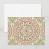 Pink und Green Mandala Muster Postkarte (Vorne/Hinten)