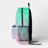 Pink und Green Mermaid Muster Bedruckter Rucksack (Rechts)