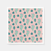 Pink und Green Niedlich Cactus Pattern Serviette (Vorderseite)