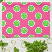 Pink und Green Pickleballs Preppy Kitchen Geschirrtuch (Gefaltet)