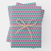 Pink und Green Pine Tree Muster Geschenkpapier Set (Beispiel)