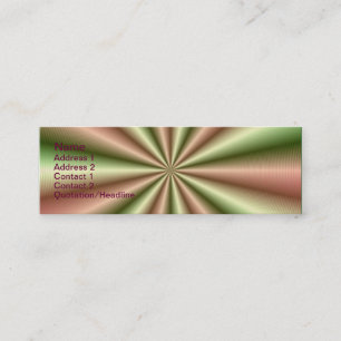 Pink und Green Ribbed Pleat Skinny Business Card Mini Visitenkarte