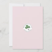 Pink und Green St Patricks Day Pot of Gold Lunch Einladung (Rückseite)