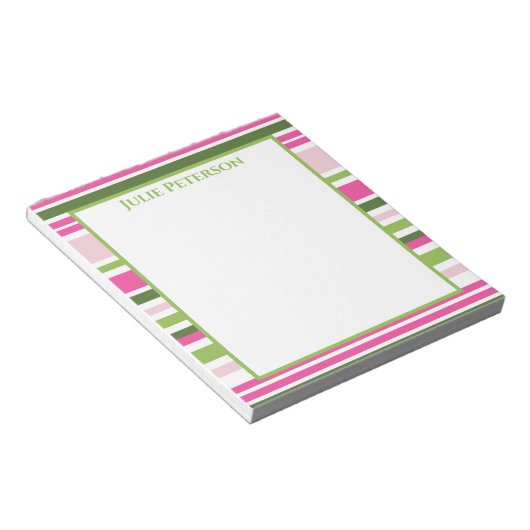 Pink und Green Strip Notepad Notizblock (angewinkelt)