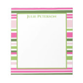 Pink und Green Strip Notepad Notizblock (Vorderseite)