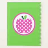 Pink und Green Teacher's Apfel Personalisiert Planer (Rückseite)