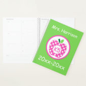 Pink und Green Teacher's Apfel Personalisiert Planer (Anzeige)
