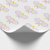 Pink und Green Tennis Wrapping Paper Geschenkpapier (Ecke)