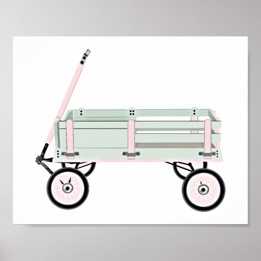 Pink und Green Toy Wagon Kinder Dekoration Plakat (Vorne)