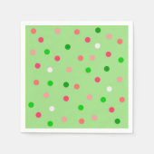 Pink und Green Watermelon Polka Dots Serviette (Vorderseite)