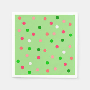 Pink und Green Watermelon Polka Dots Serviette