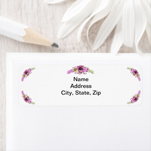 Pink und grün färben Flora-Adressetiketten (Insitu)