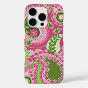 Pink und grün Paisley iPhone 16 Fall iPhone 16 Pro Hülle