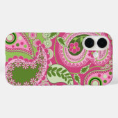 Pink und grün Paisley iPhone 16 Fall Case-Mate iPhone Hülle (Rückseite (Horizontal))