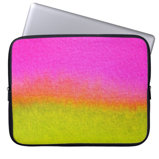 Pink und grüne Aquarellfarbenmischung Laptopschutzhülle (Vorderseite)