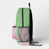 PINK UND GRÜNE FLORALE RÜCKPACKUNG BEDRUCKTER RUCKSACK (Rechts)